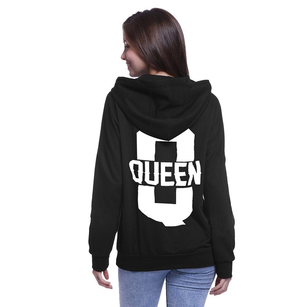 Title 5, Couple king/queen letter print hooded sweater