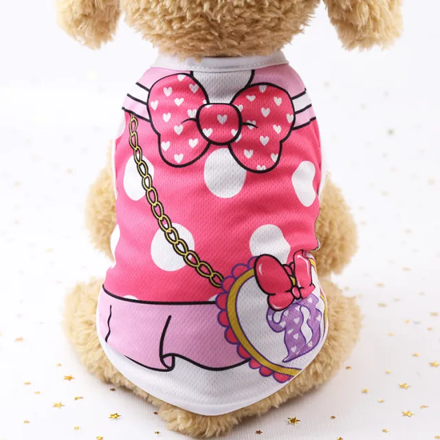 Fake Strap Pet Spring Summer Cotton Clothes Rose Dot - Shop at LoveMi