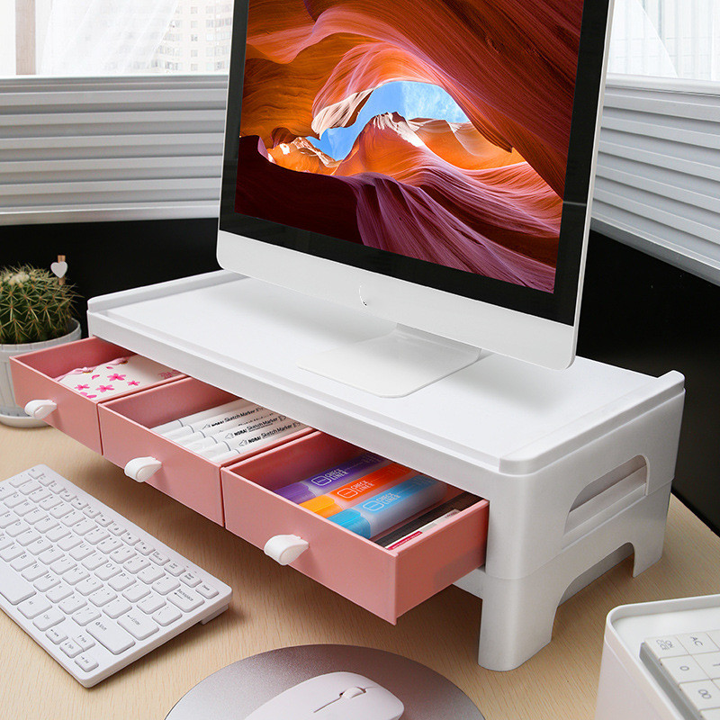 OrganiBoost Pro Monitor Stand with Drawers - Desktop Organizer | Shop Now on CyberRigStore.com