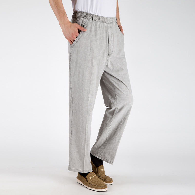 Title 5, Pantalon en lin fin pour homme, ample, taille h...