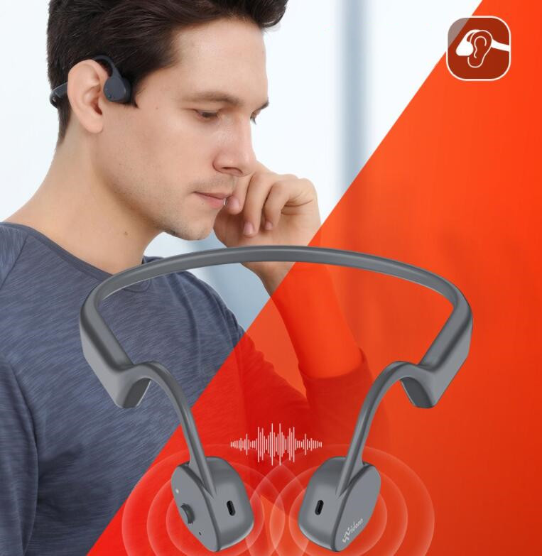 Auriculares E300 conducción aérea deportivos Bluetooth gris negro