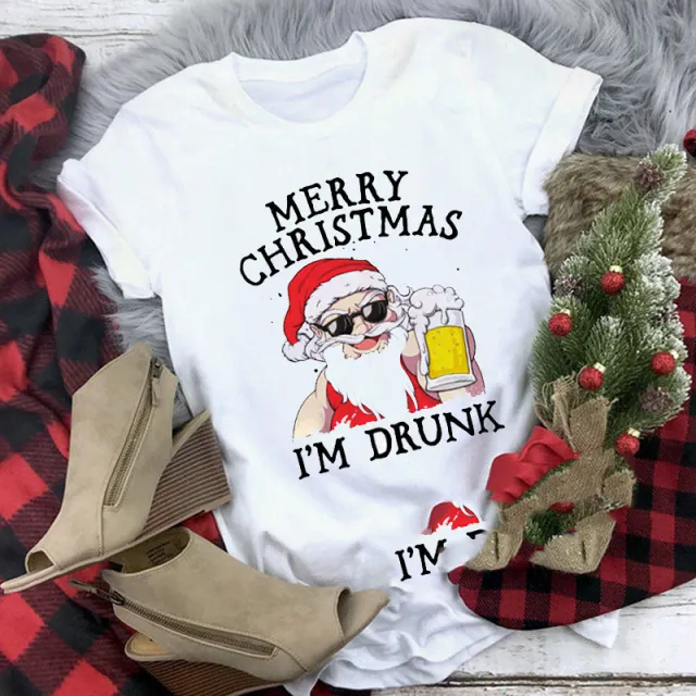 Christmas T shirt Women's Summer Plus Size With Short Sleeves C10 Child M - Shop at LoveMi