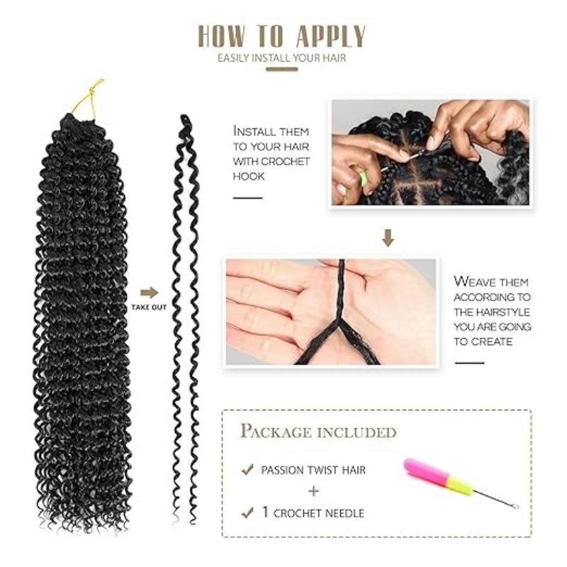 Water Wave Crochet Braiding Hair LongBohemian Curly Style Suitable For... 6