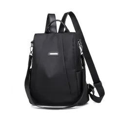 Women's Portable Anti-theft Travel Backpack Girls Casual Nylon Lager Capacity Shoulder Bag Schoolbag Hot - Black - View 1