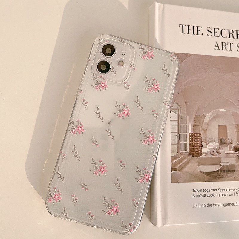 Small  Floral Transparent Soft Cover Phone Case