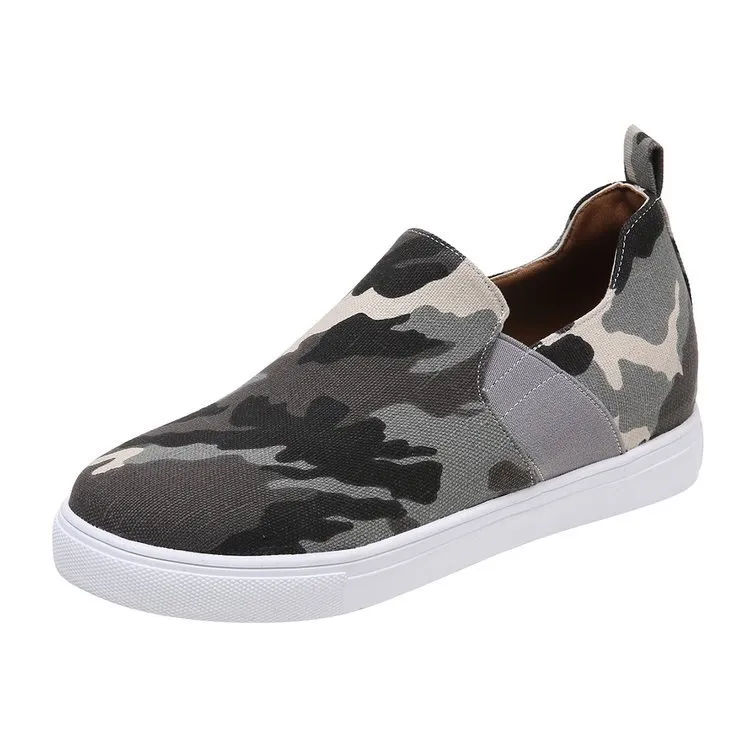 Leopard Loafers Women Elastic Band Design Casual Flat Shoes - Camouflage-Size35