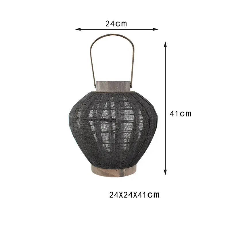 Hand-held Lantern, Bamboo Woven Linen, Candle Holder Decoration