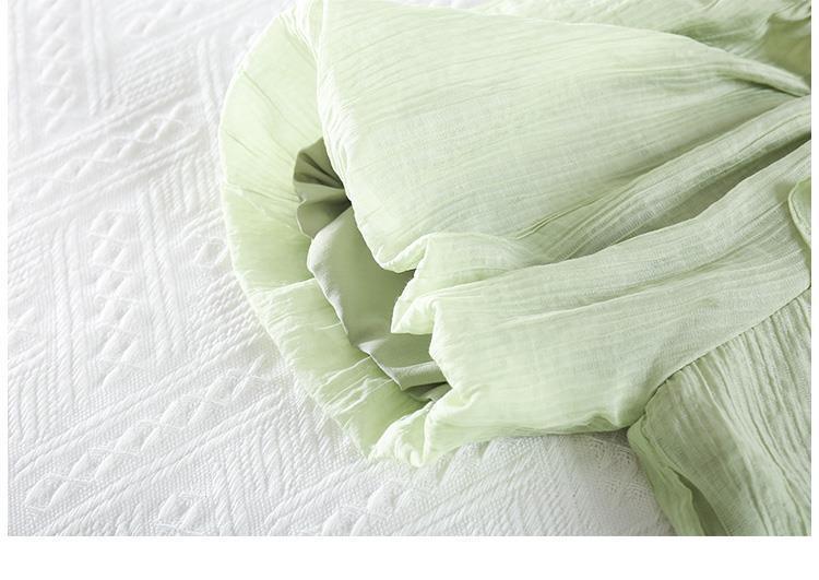 Women's Fashion Retro Artistic Puff Sleeve Square Collar Dress