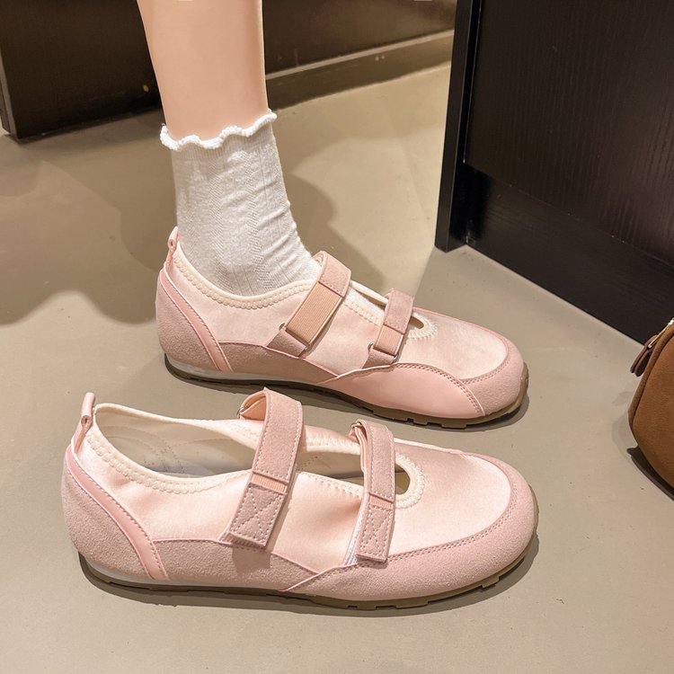 Women Inner Height Increasing Mary Jane Shoes Summer Breathable Ballet Style German Training Shoes Women Casual Flat Shoes
