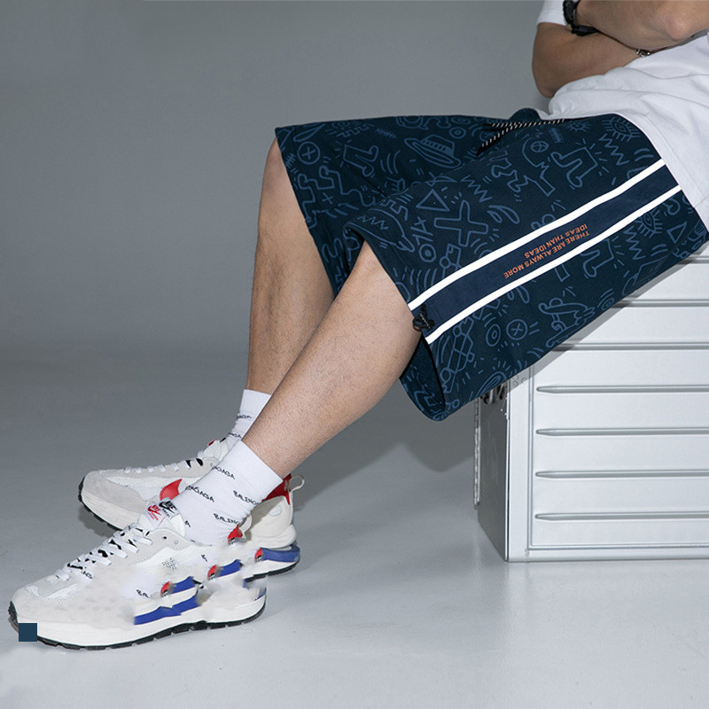 Reflective Strip Stitching High Street Five-point Pants