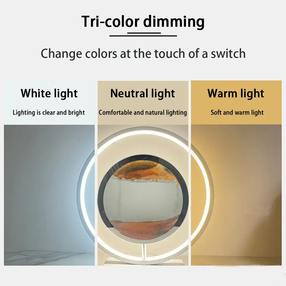 Glass Flowing Sand Colored Painting Lamp Decoration Handmade DIY Material Pack Atmosphere Creative Gift Rechargeable Night Light