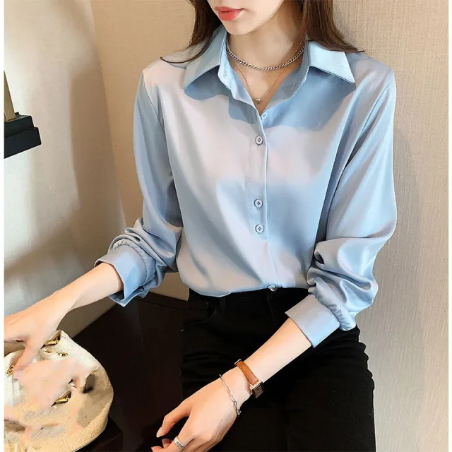 Women's New Fashion Western Style Top Drape Long Sleeve Shirt Blue - Shop at LoveMi