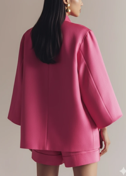 Luxury Floral Print Satin Jacket & Shorts Set