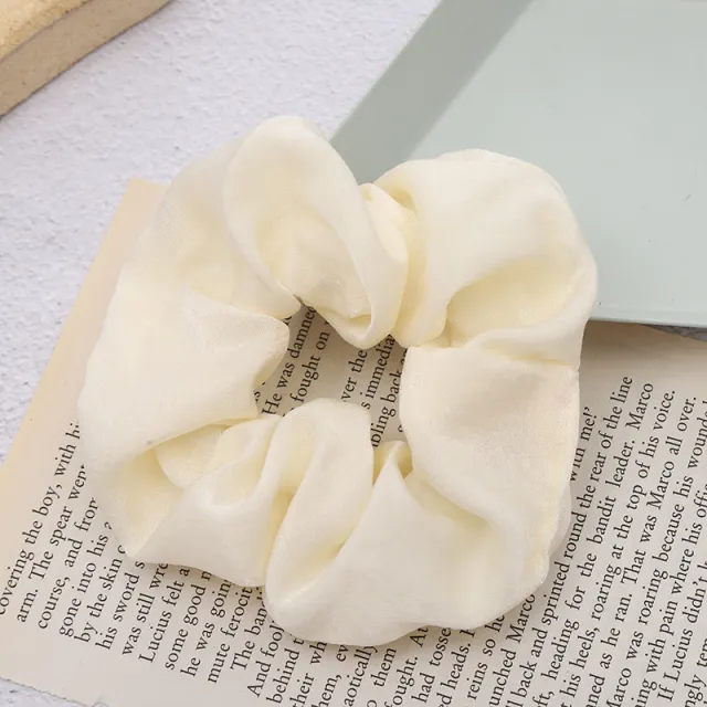 Sweet And Girly Solid Color Large Intestine Hair Ring Headwear Beige - Shop at LoveMi