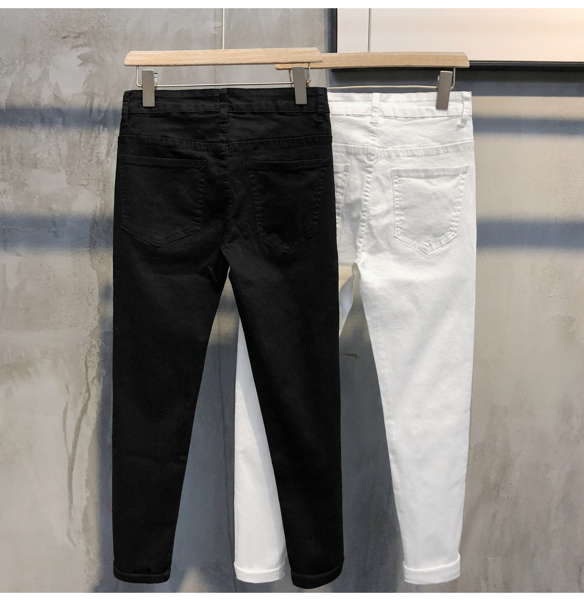 Title 6, Mens Slim Casual Pants Korean Style Nine Point...