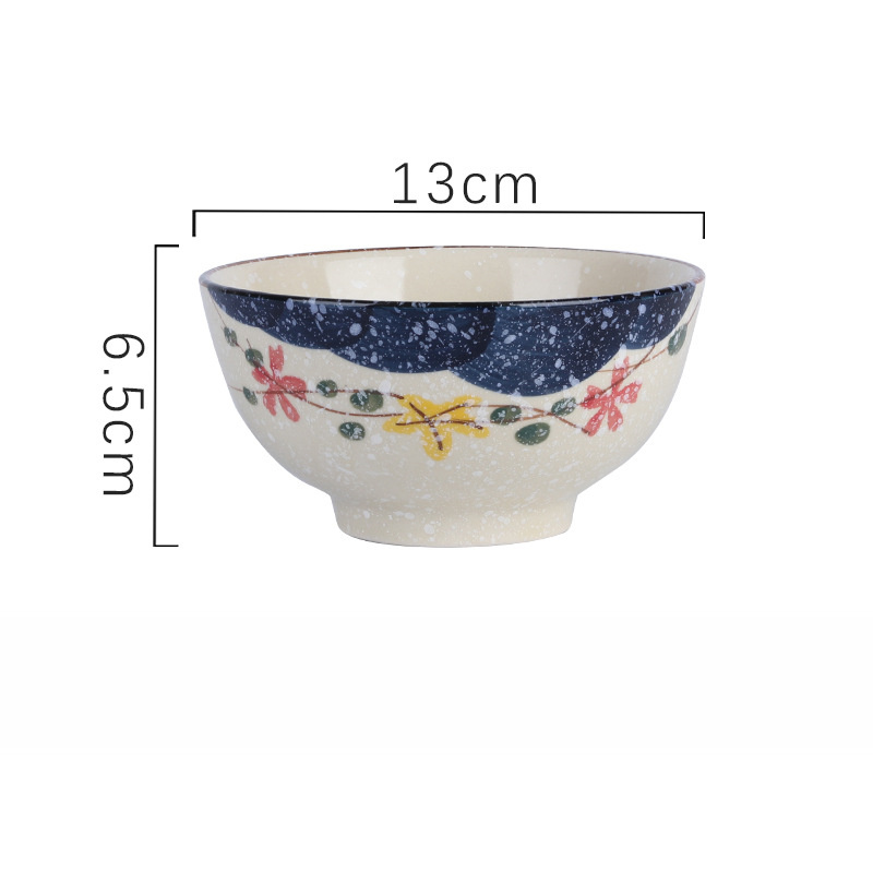 Title 8, Hand Painted Underglaze Ceramic Rice Bowl for H...