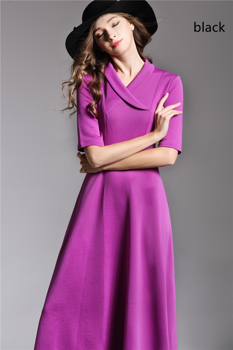 Suit-Collar Knitted Dress, picture 3 of 8