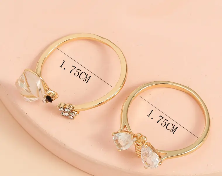 Stud Earrings White Crystal Women's Electroplating Gold