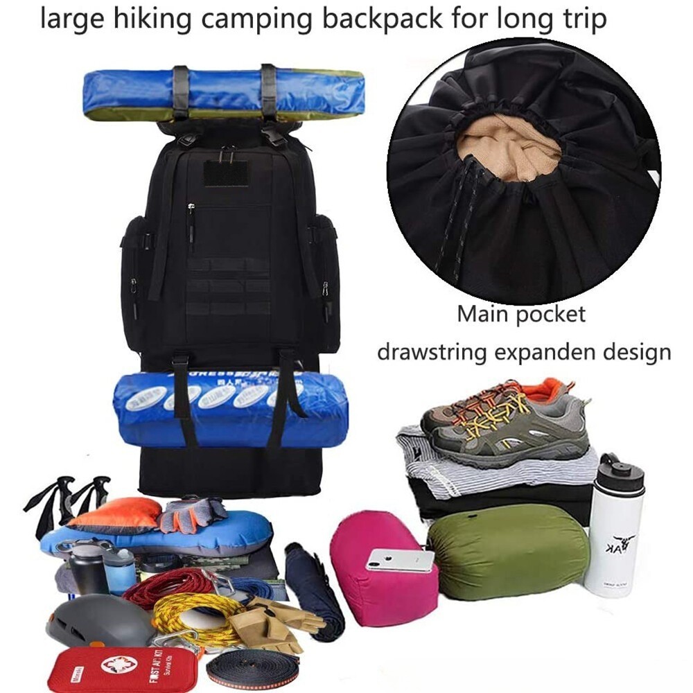 Lager Hiking Camping Backpack Extra Large Rucksack Mens Outdoor Luggage Bag100L — image 6