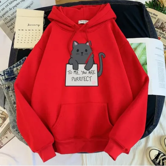 Girls Blank Solid Color Hoodie Sweater Red - Shop at LoveMi