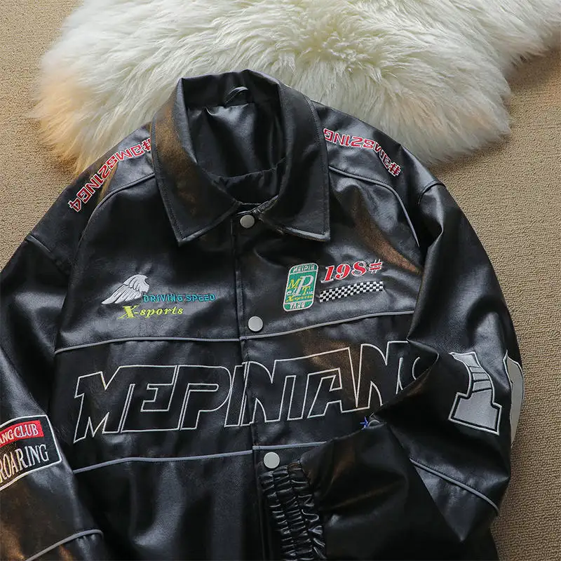 Men's American-style PU Leather Pilot Jacket Baseball