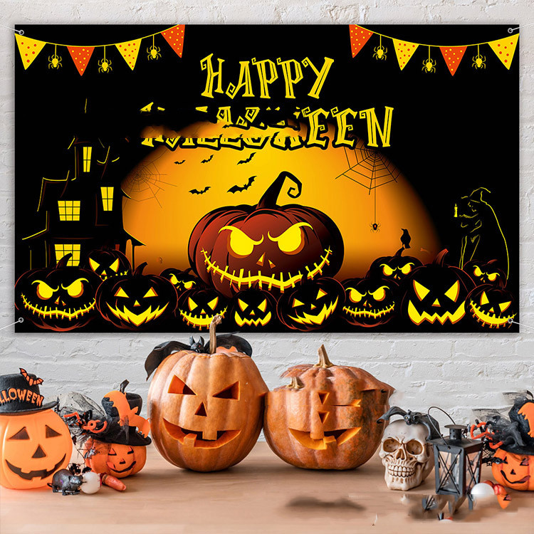Halloween background cloth banner couplet (1 style)