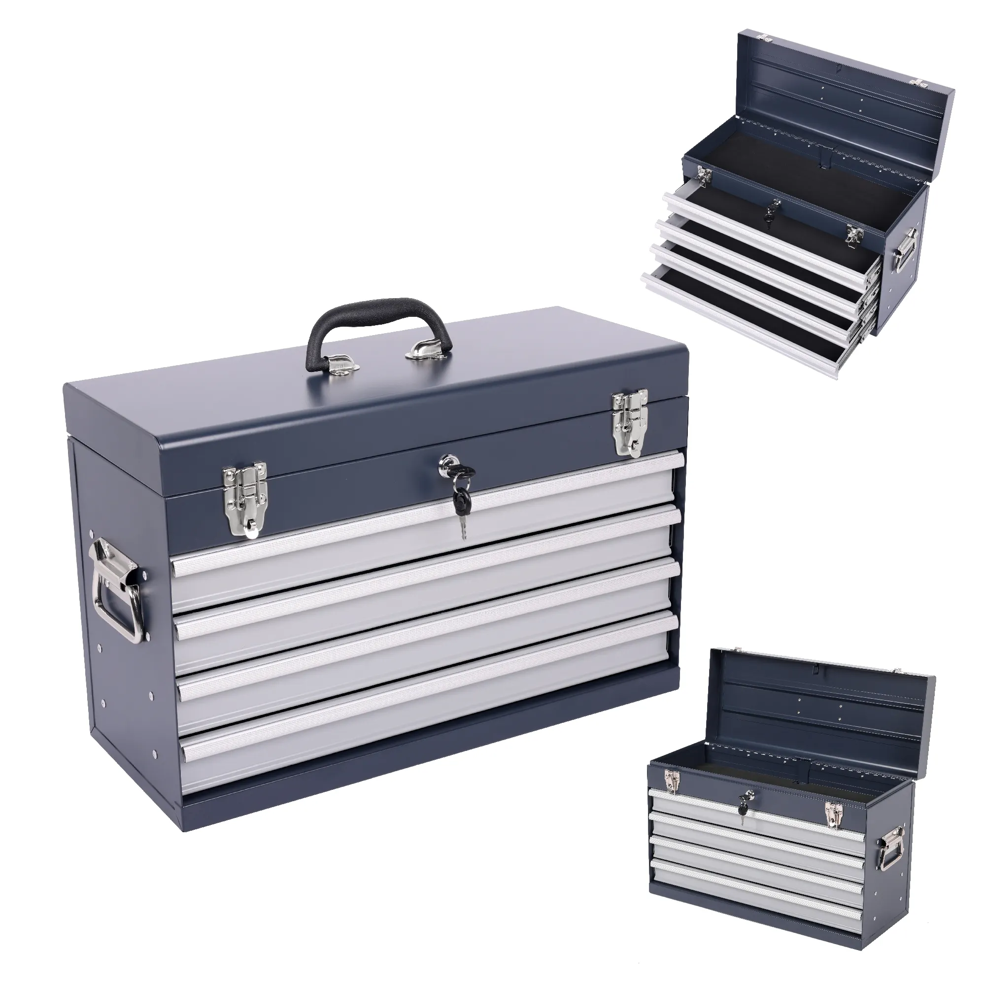 Heavy Duty Metal Tool Box, 21-inch, Portable