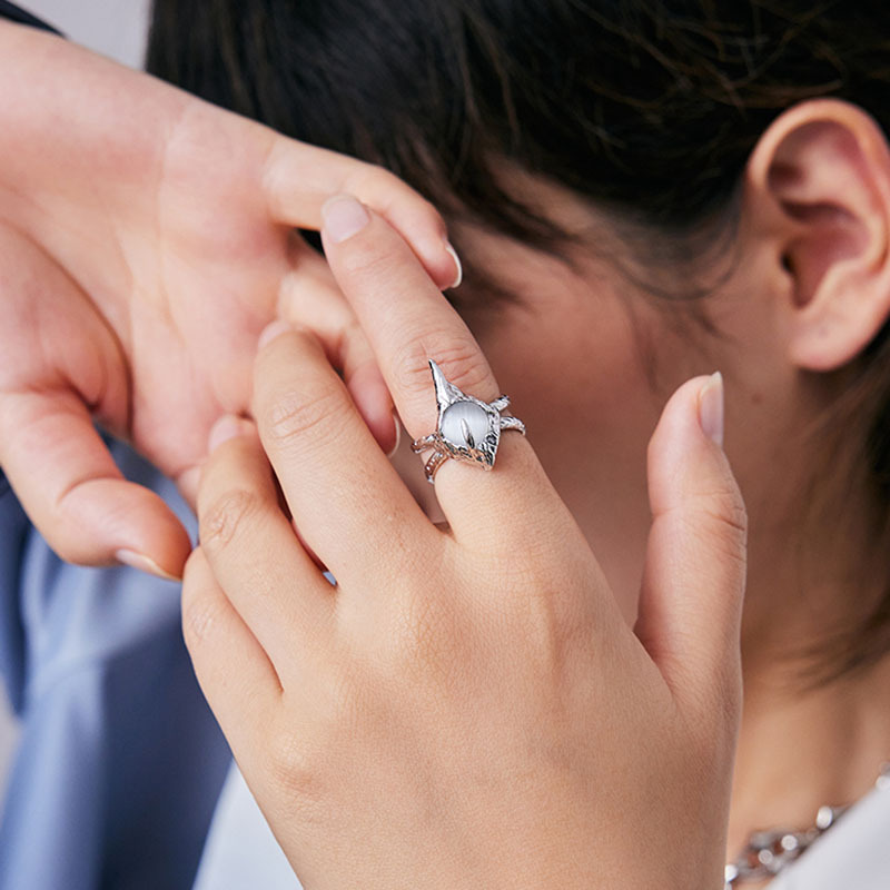 Special-interest Design Special-shaped Personality Opal Ring For Women