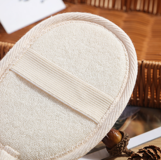 قطع حمام من الكتان القطني البيج وأدوات القطن لمستلزمات الحمام