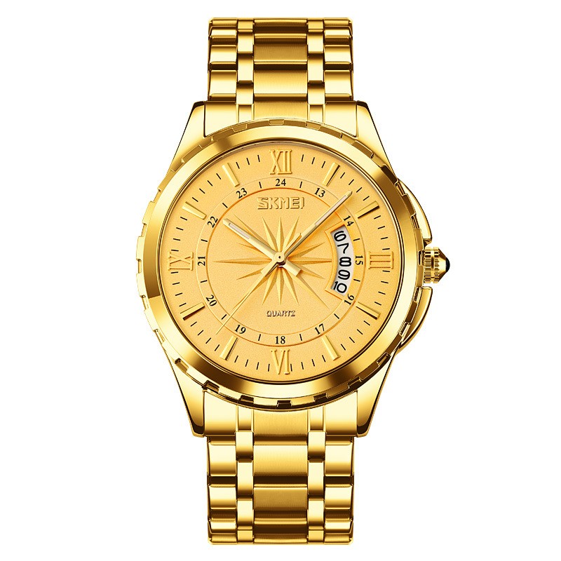 Men's Steel Belt Business Waterproof Calendar Quartz Watch