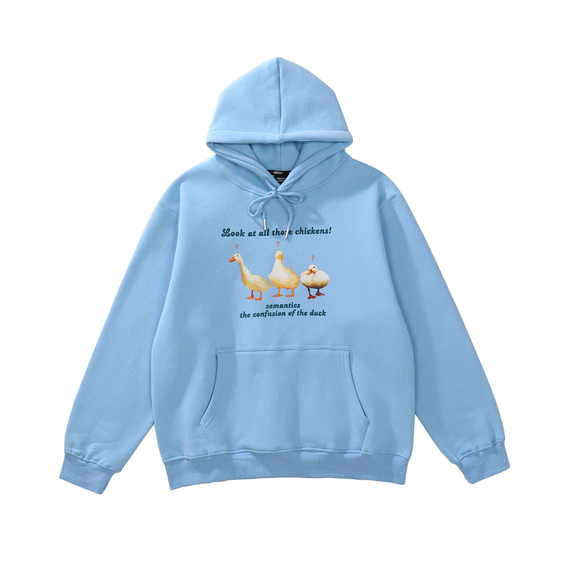 Net Red Duck Couple Plus Fleece Hooded Sweater