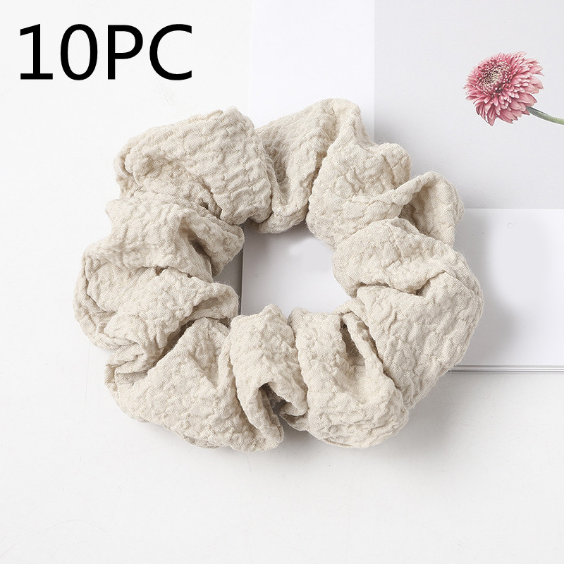 Puff large intestine hair circle fabric in Beige 10PC