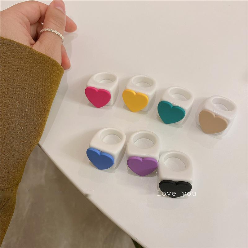Korean Girly Style Candy Color Love Ring