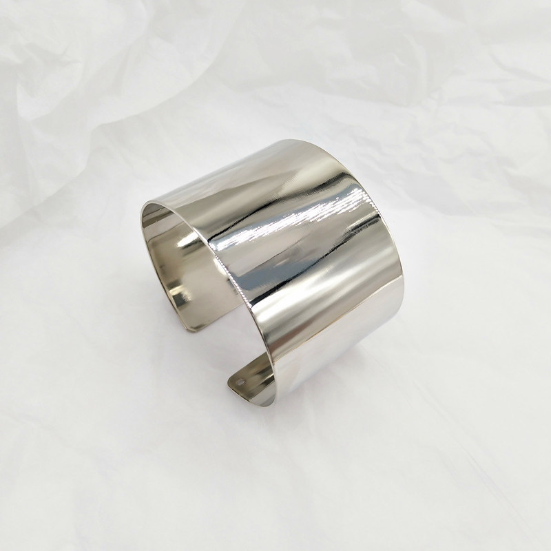 Women's Exaggerated Wide Plated Mirror Bracelet