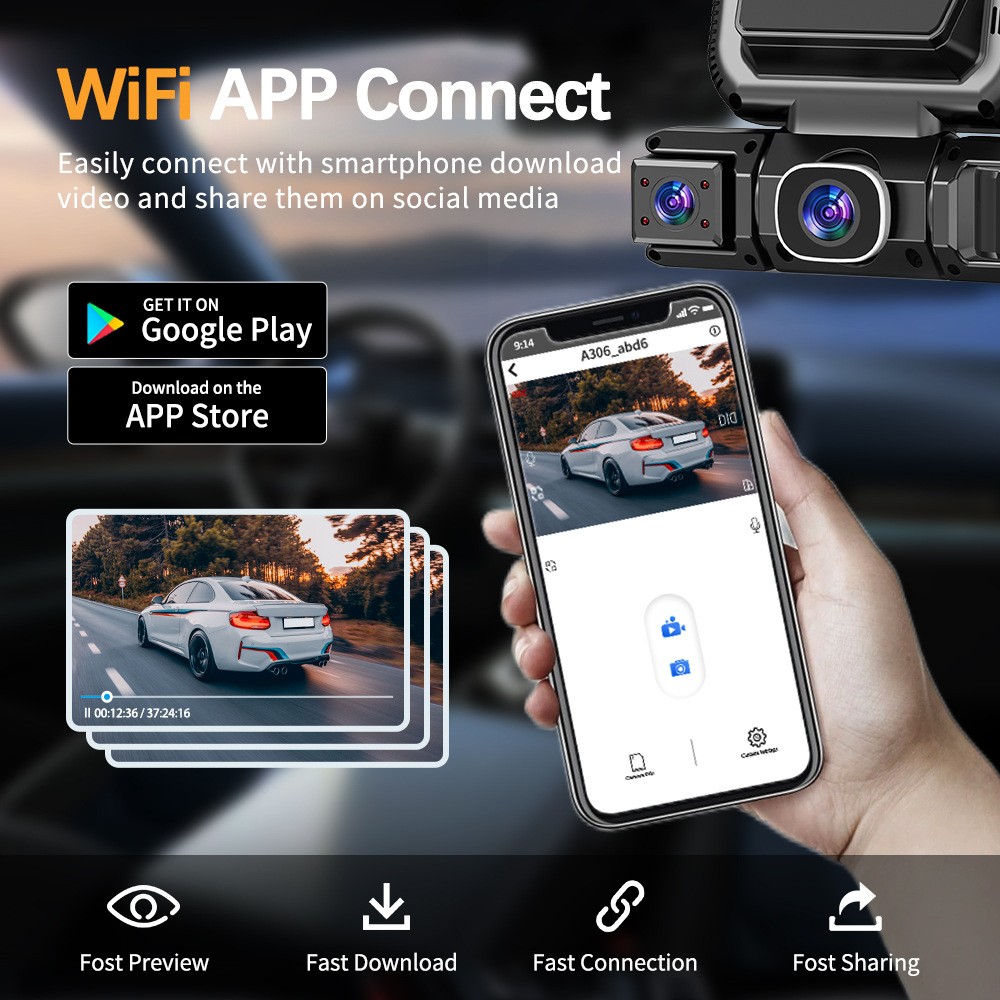 5G WiFi Dash Cam 4 Channel 360 Front Rear Inside DashCam, FHD 1080P Car Camera — image 5