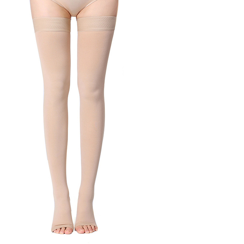Tertiary Hyperbaric Therapy Varicose Vein Stockings – Skin tone open toe, XL