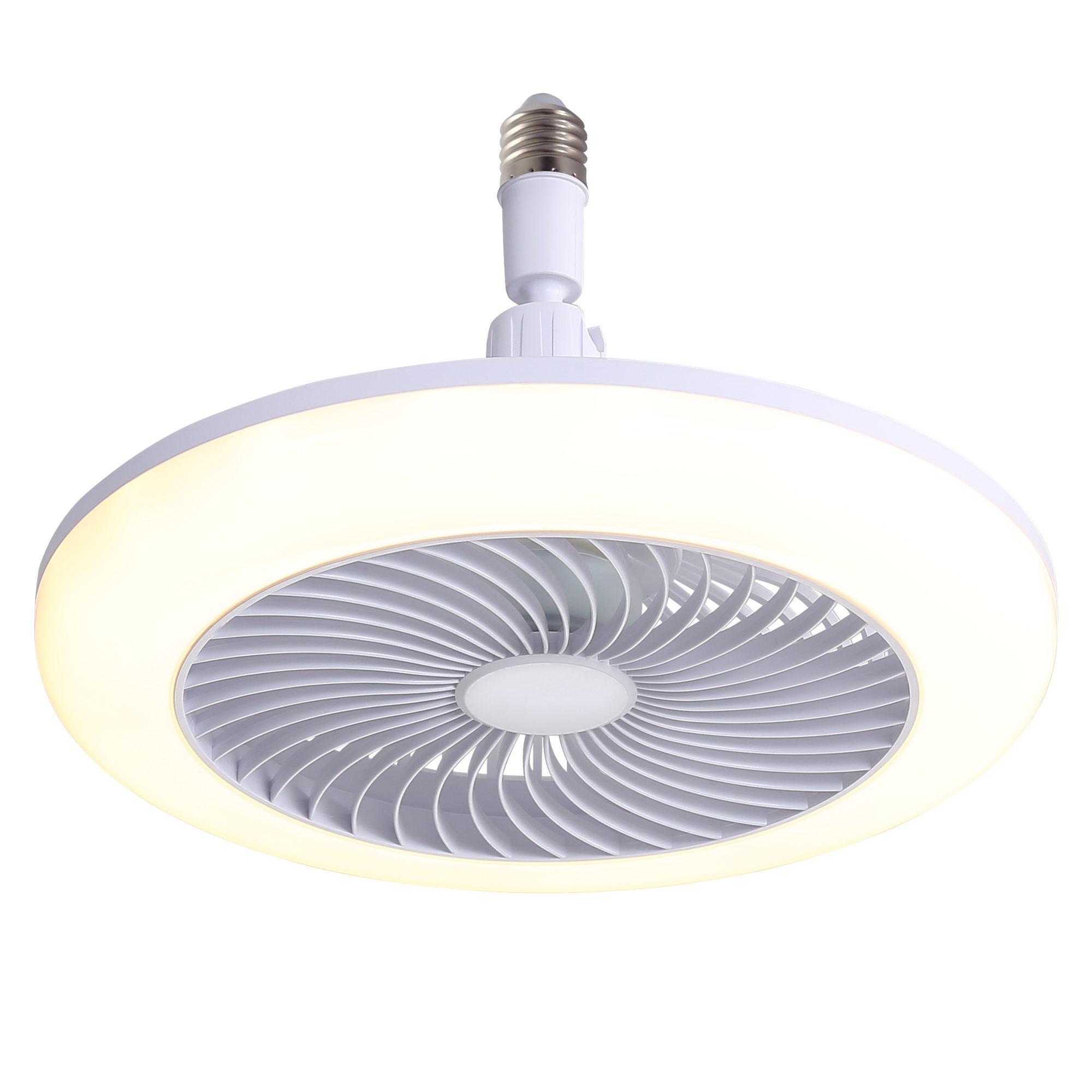 8 inch Mini Ceiling Fan E26 Light 3 Speeds, 3 Light Colors Dimming And Timing