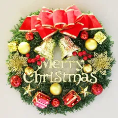 Christmas Decoration Door Hanging Rattan Circle Wreath - View 1