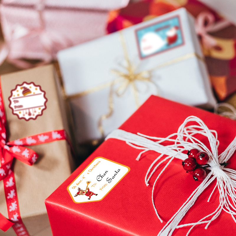 Christmas Gift Label Decoration Sticker Self-adhesive Sealing Sticker