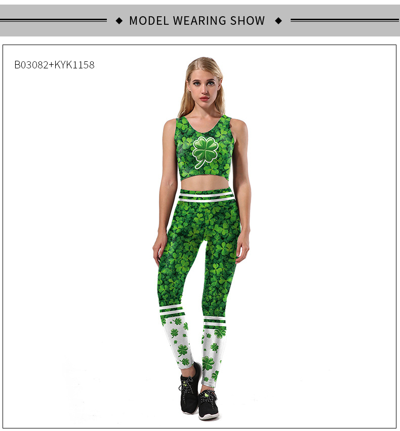 Title 4, Saint Patricks Day Digital Printed Yoga Suit S...