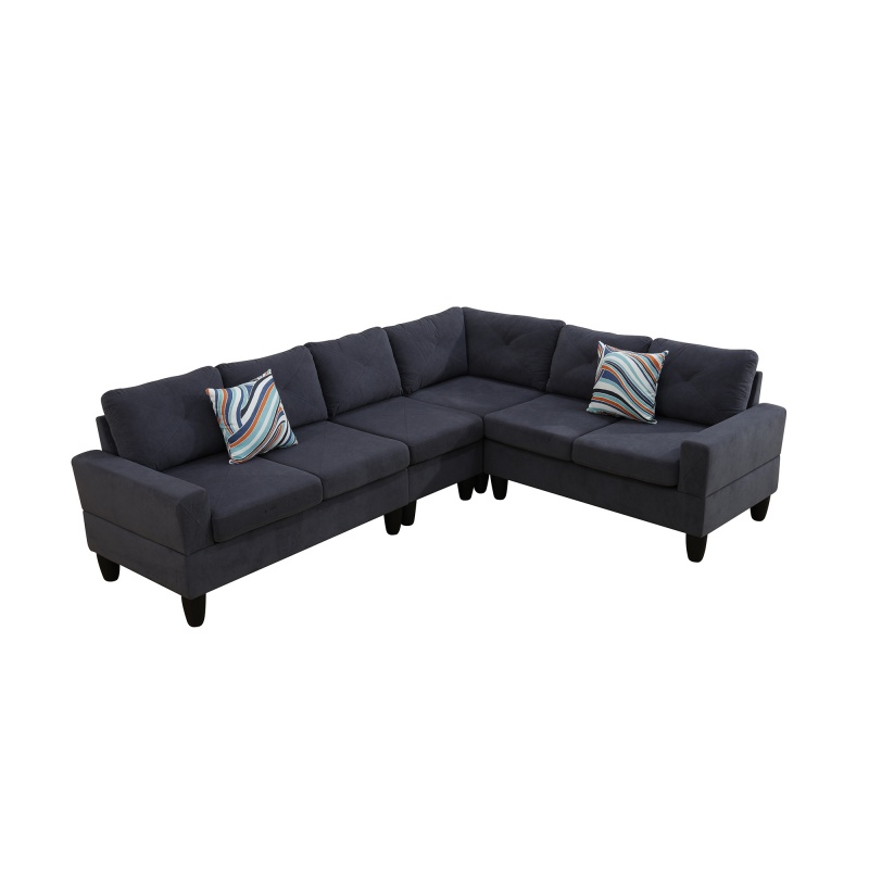 Pickup Only--Dark Grey Massa Flannel 4-Piece Couch Living Room Sofa Set