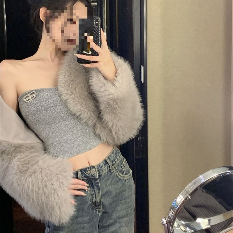 Strapless Knitted Fashion Slim Fit Top