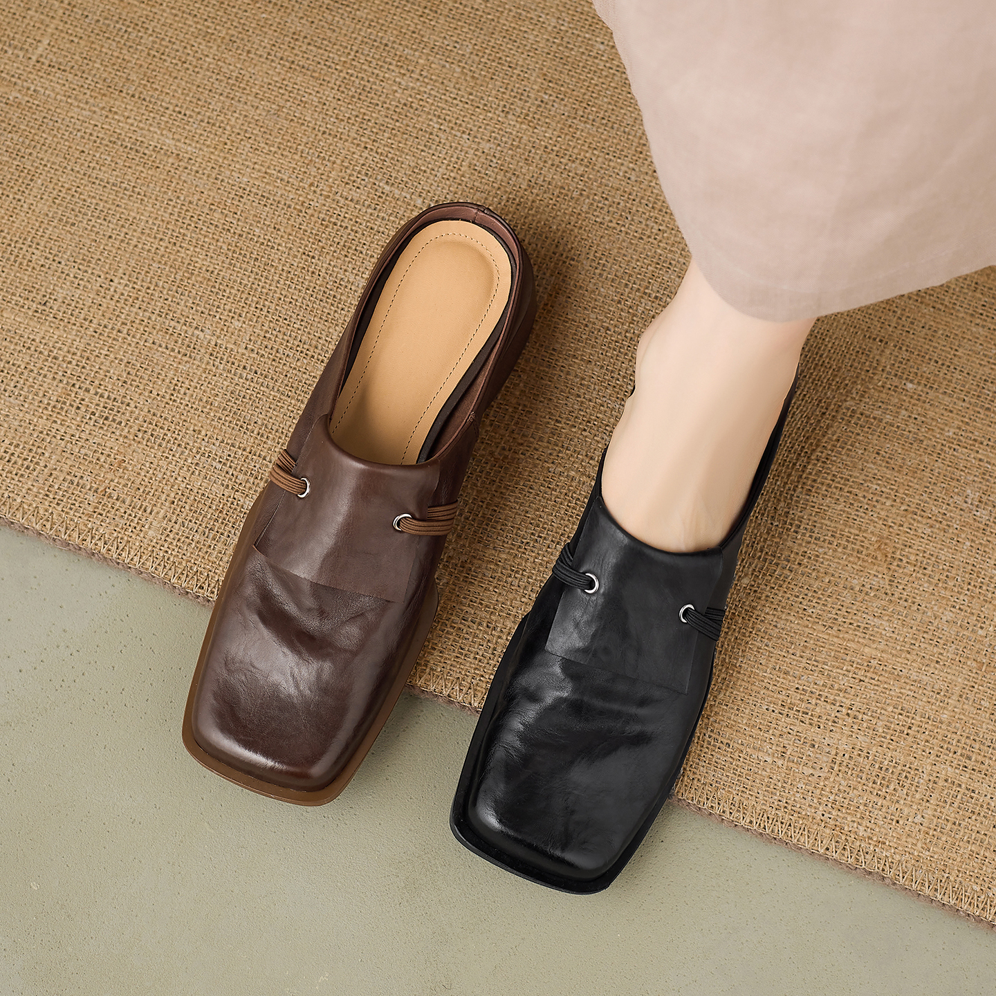 Square Toe Slides Walking Shot - Sarah Express