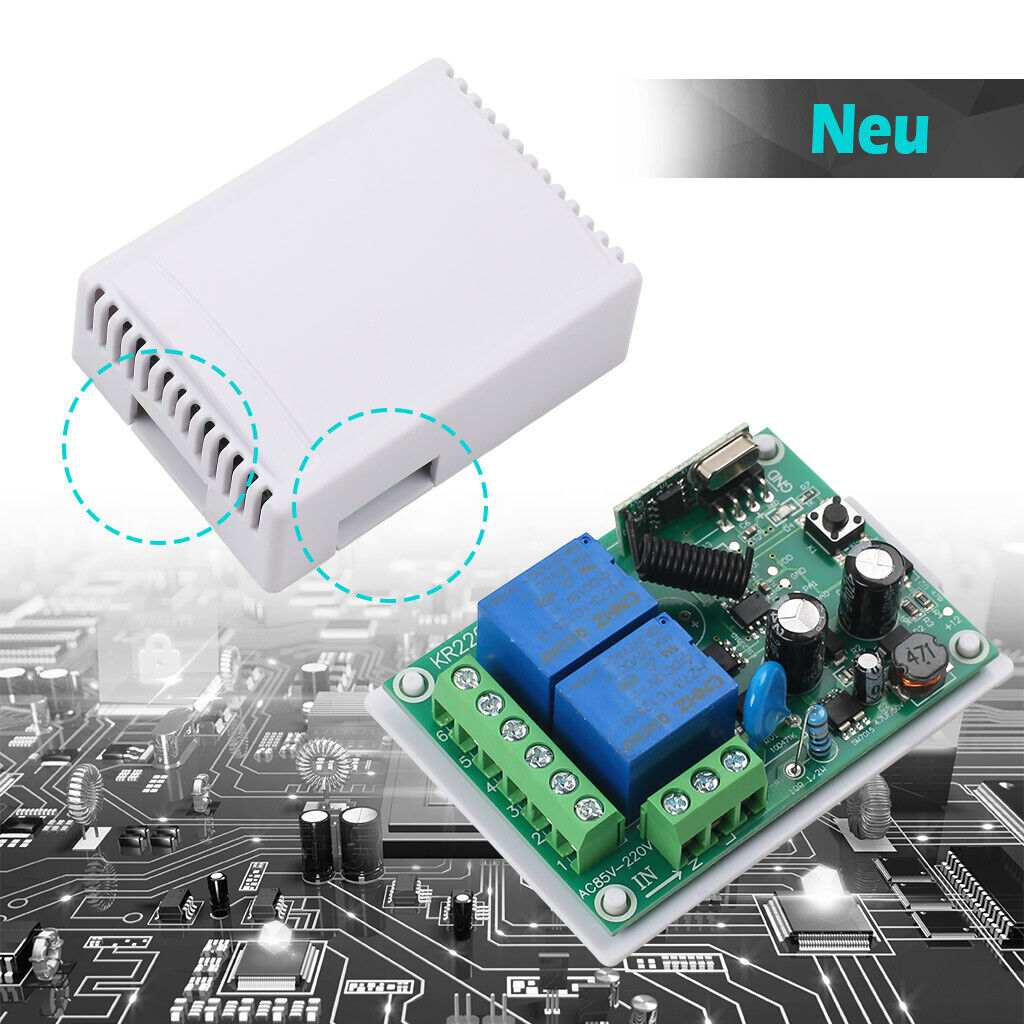 Garage Door Remote Control Relay Wireless Transmitter Receiver Kit 2 CH — image 8