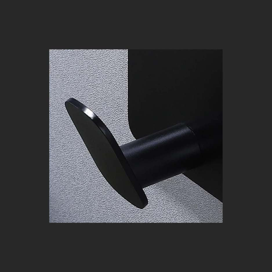 26lb Heavy Duty Adhesive Towel Hooks No-Damage 4 Pack Matte Black Stainless Steel Strong Adhesion — view 4
