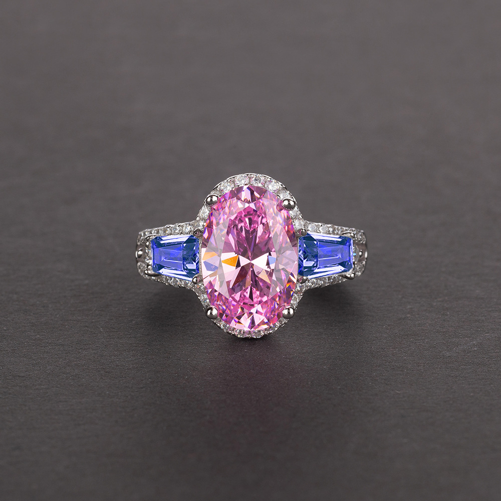 Simulation 8 Carat Ring Egg-shaped 812 Group Of Broken Diamonds