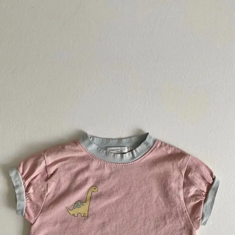 Baby Cotton Short Sleeve Dinosaur Print Casual Bodysuit