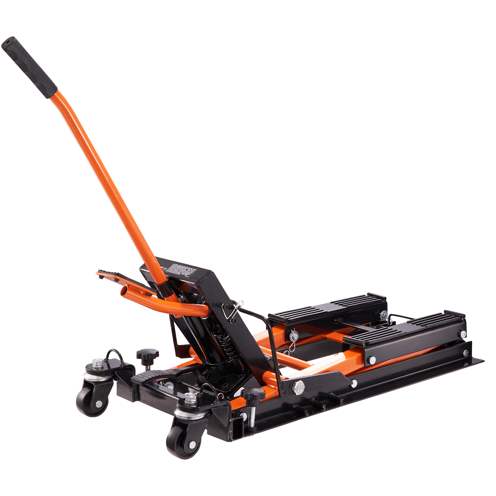 VEVOR Steel Hydraulic Motorcycle Jack Stand, 1500 LBS ATV Scissor Lift Jack, Scissor Lift Jack Stand With 4 Wheels, Hydraulic Foot-Operated Hoist Stand For Motorcycle ATV UTV Powersports