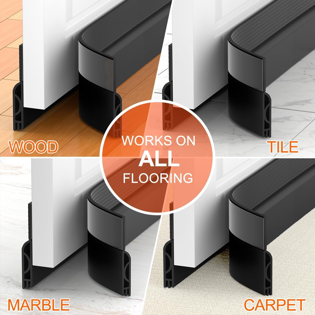 39-Inch Adjustable Door Draft Stopper, Weather Stripping Under Door Sweep For Cold Insulation And Noise Reduction 5