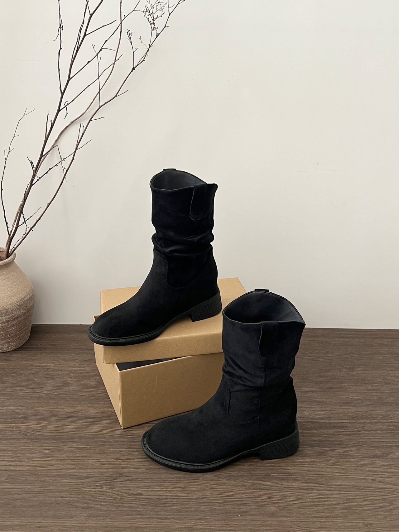 Faux Suede Ankle Boots, picture 2 of 3